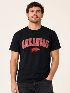 Arkansas Red Logo Black Men's T-Shirt